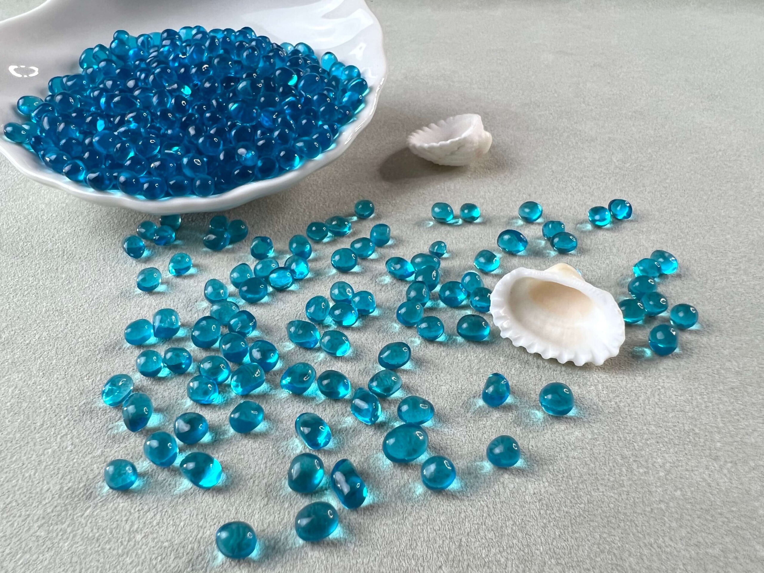 irregular pool glass beads  aqua blue color